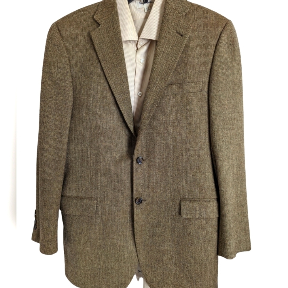 Burberry London Tan Tweed Single Breasted (Nordstrom) Jacket...Size 40L